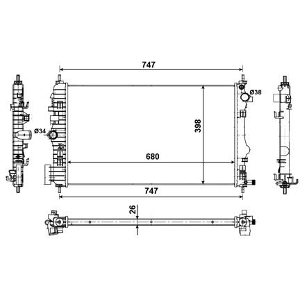 Opel Insıgnıa 2.0T Radyatör/Manuel/Klimalı araclara uygundur/Orjinel No:1300293