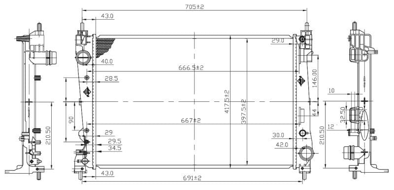 OPEL CORSA D  1.3, 1.7CDTi (Z13DTH), 1.6 TURBO Radyatör/Manuel/OTomatik/Klimalı/Orjinal NO : 1300287