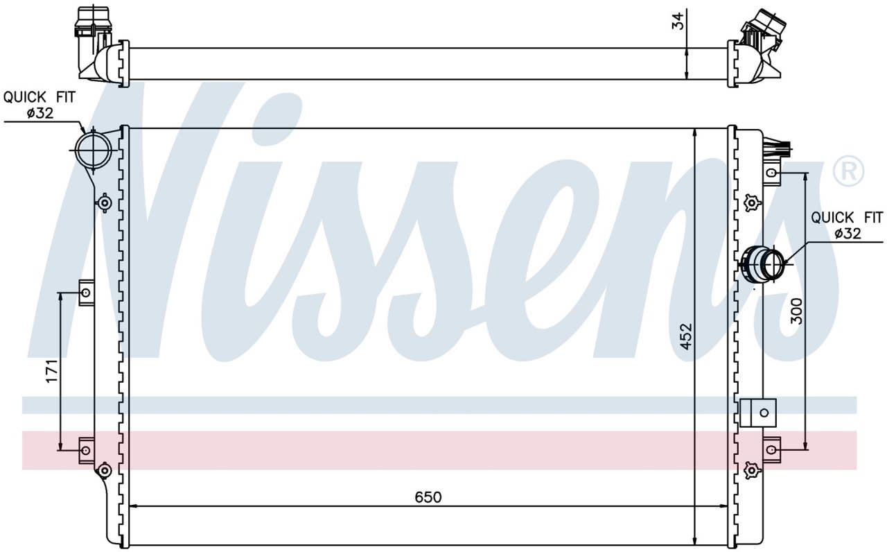 Seat Alhambra, Volkswagen Sharan, Tiguan Radyatör 2007 model sonrası manuel araçlarda uyumludur. Orjinal no: 5N0121253F