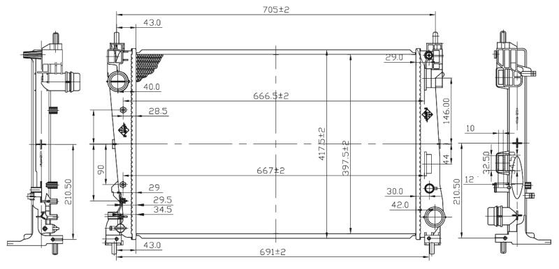 OPEL CORSA D  1.3, 1.7CDTi (Z13DTH), 1.6 TURBO RADYATÖR 2009 MODEL SONRASI MANUEL ARAÇLARDA UYUMLUDUR. ORJİNAL NO : 1300287