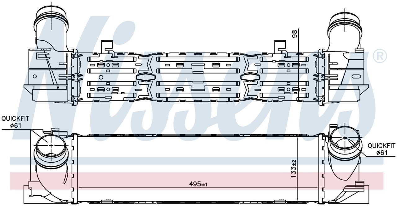 BMW 1,2 , 3 4 Serisi İntercooler Radyatörü 2011 model sonrası araçlarda uyumludur. Orjinal no: 7600531