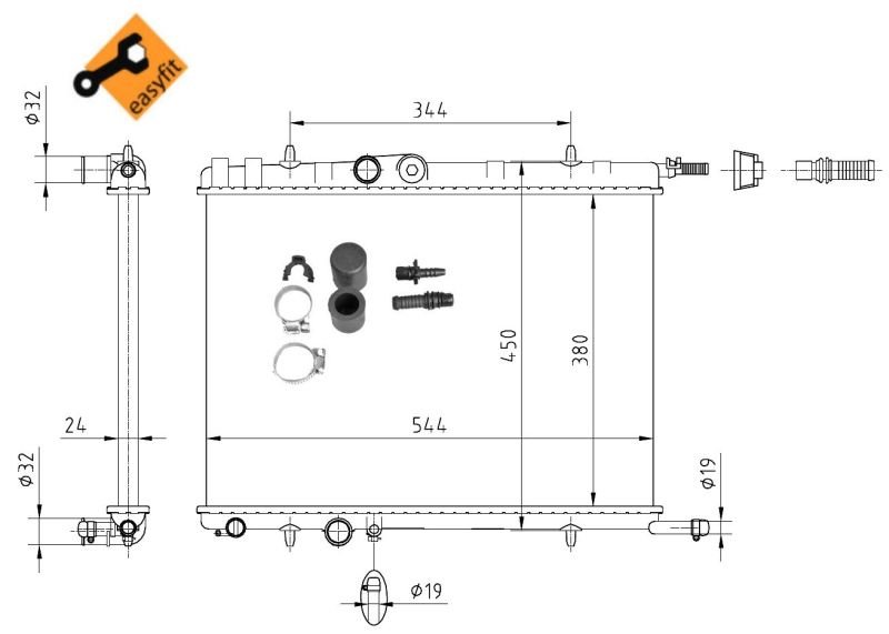PEUGEOT 206 1.1 1.4  1.6 AC Radyatör/Manuel/otomatık/Klımalı/klımasız 98+ model araclara uuymlu/Orjınal No:1330.38